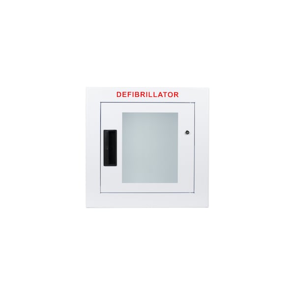 Semi Recessed, Alarmed And Strobed, Compact AED Cabinet